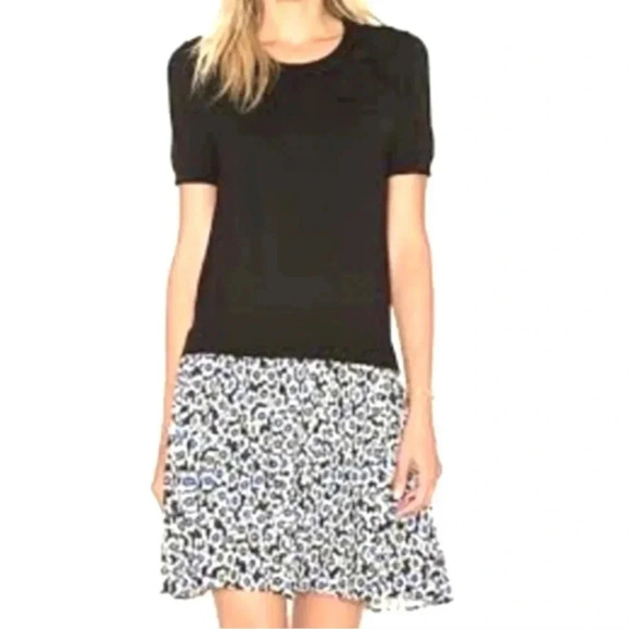 Kate Spade New York Hollyhock Pleated Floral Casual Skirt Dress in Black Size S. - Picture 4 of 16